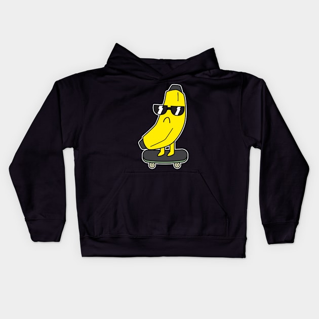 Banana Skate Kids Hoodie by rudypagnel